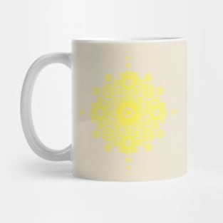 Boho Floral Pattern in Yellow Mug